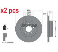 X2 PCS L&R SIDES FITS BMW 5 520 I BRAKE DISC 92122703 TEXTAR
