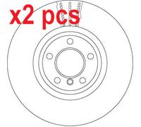 X2 PCS L&R SIDES FITS BMW 5 528 I BRAKE DISC DF6615S TRW