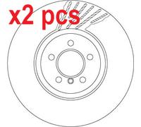 X2 PCS L&R SIDES FITS BMW 5 550 I BRAKE DISC DF6613S TRW