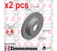 X2 PCS L&R SIDES FITS BMW 5 M5 BRAKE DISC 150.1278.52 ZIMMERMANN