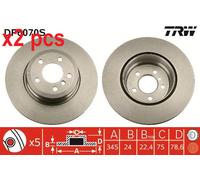 X2 PCS L&R SIDES FITS BMW X5 4.8 I XDRIVE BRAKE DISC DF6070S TRW