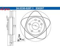 X2 PCS L&R SIDES FITS CHEVROLET MALIBU 2.4 BRAKE DISC 24.0330-0207.1 ATE