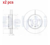 X2 PCS L&R SIDES FITS CHEVROLET MALIBU 2.4 BRAKE DISC BG4187C DELPHI
