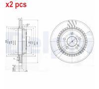 X2 PCS L&R SIDES FITS CHRYSLER CROSSFIRE SRT-6 BRAKE DISC BG3726 DELPHI