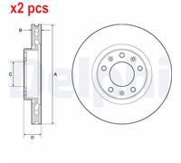 X2 PCS L&R SIDES FITS CITROËN BERLINGO ë-BERLINGO BRAKE DISC BG4669C DELPHI