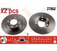 TRW Brake Disc DF1217 - Fits CITROËN & PEUGEOT (ZX, FUN, 306, SAXO, DALLAS)