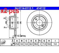 Brake discs Citroën C5 I 1.8 16V 24.0114-0112.1
