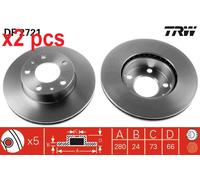 X2 PCS L&R SIDES FITS CITROËN RELAY I VAN 2.0 BRAKE DISC DF2721 TRW