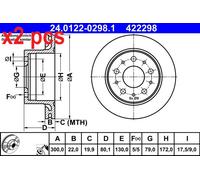 X2 PCS L&R SIDES FITS CITROËN RELAY II VAN BRAKE DISC 24.0122-0298.1 ATE