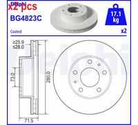 X2 PCS L&R SIDES FITS CITROËN RELAY II VAN ë-RELAY BRAKE DISC BG4823C DELPHI