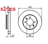 X2 PCS L&R SIDES FITS FOR AUSTIN MAESTRO FASTBACK BRAKE DISC 0 986 478 813 BOSCH