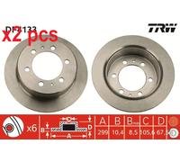 X2 PCS L&R SIDES FITS FOR DAEWOO KORANDO 2.3 BRAKE DISC DF4133 TRW