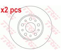 X2 PCS L&R SIDES FITS FOR FIAT 500L 0.9 BRAKE DISC DF6228 TRW