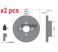 X2 PCS L&R SIDES FITS FOR NISSAN PIXO 1.0 BRAKE DISC 92204100 TEXTAR