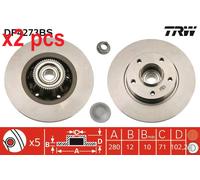 X2 PCS L&R SIDES FITS FOR NISSAN PRIMASTAR VAN 2.0 BRAKE DISC DF4273BS TRW