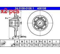 ATE 24.0108-0108.1 Brake disc
