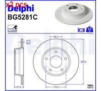 X2 PCS L&R SIDES FITS FOR RENAULT ARKANA I 1.3 TCE 140 BRAKE DISC BG5281C DELPHI