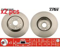 X2 PCS L&R SIDES FITS FOR SUBARU LEGACY VI 3.6 I AWD BRAKE DISC DF4930S TRW
