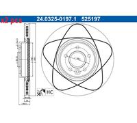 X2 PCS L&R SIDES FITS FORD FOCUS II 2.5 ST BRAKE DISC 24.0325-0197.1 ATE