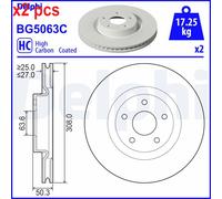 X2 PCS L&R SIDES FITS FORD FOCUS IV 1.0 ECOBOOST MHEV BRAKE DISC BG5063C DELPHI