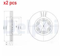 X2 PCS L&R SIDES FITS FORD RANGER 2.5 TDDI BRAKE DISC BG3559 DELPHI