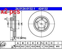 ATE 24.0124-0132.1 Brake disc
