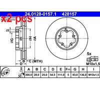 ATE 24.0128-0157.1 Brake disc