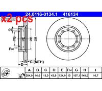 ATE Brake Disc 24.0116-0134.1 – Fits Ford Transit – 2 pcs