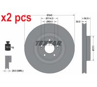 X2 PCS L&R SIDES FITS GENESIS G70 2.0 T-GDI BRAKE DISC 92314805 TEXTAR