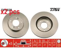 X2 PCS L&R SIDES FITS HONDA CR-V I 2.0 16V 4WD BRAKE DISC DF4028 TRW