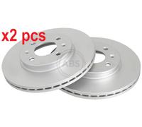 X2 PCS L&R SIDES FITS HYUNDAI ACCENT IV SALOON 1.4 BRAKE DISC 18338 A.B.S.