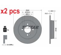 X2 PCS L&R SIDES FITS HYUNDAI ACCENT IV SALOON 1.4 BRAKE DISC 92242203 TEXTAR