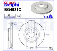 X2 PCS L&R SIDES FITS HYUNDAI ELANTRA VI SALOON 1.6 SR BRAKE DISC BG4931C DELPHI