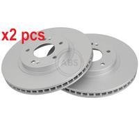 Front Set 2x Brake Discs A.B.S. 17197 for Hyundai Santa Fe (00-06)