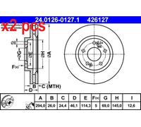 ATE 24.0126-0127.1 Brake disc