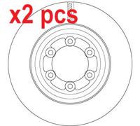 X2 PCS L&R SIDES FITS ISUZU D-MAX II 1.9 DDI BRAKE DISC DF6736S TRW