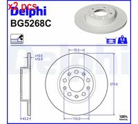 X2 PCS L&R SIDES FITS JEEP COMPASS 1.4 MULTIAIR BRAKE DISC BG5268C DELPHI