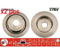 X2 PCS L&R SIDES FITS LAND ROVER RANGE ROVER MK III 4.2 BRAKE DISC DF4954S TRW