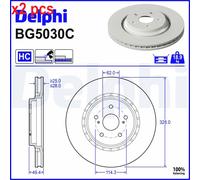 X2 PCS L&R SIDES FITS LEXUS ES 300H BRAKE DISC BG5030C DELPHI