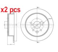 X2 PCS L&R SIDES FITS LEXUS IS II 250 BRAKE DISC 231545C METELLI