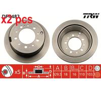 X2 PCS L&R SIDES FITS LEXUS LX 470 BRAKE DISC DF4483 TRW