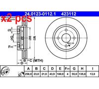 ATE 24.0123-0112.1 Brake disc