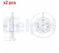X2 PCS L&R SIDES FITS MAZDA MX-5 MK III 1.8 BRAKE DISC BG4141 DELPHI