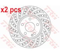 X2 PCS L&R SIDES FITS MERCEDES-BENZ A-CLASS A 160 BRAKE DISC DF6262S TRW