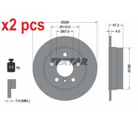 X2 PCS L&R SIDES FITS MERCEDES-BENZ A-CLASS E-CELL BRAKE DISC 92132103 TEXTAR