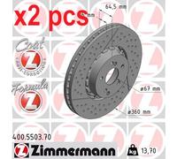 ZIMMERMANN Brake Disc 400.5503.70 Vented Front (L&R) – 2 pcs