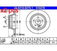 Brake discs Mercedes-Benz CLS CLS 220 BlueTEC/d 24.0310-0278.1