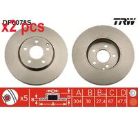 X2 PCS L&R SIDES FITS MERCEDES-BENZ E-CLASS E 240 4-MATIC BRAKE DISC DF6078S TRW
