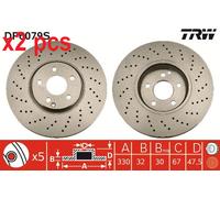 X2 PCS L&R SIDES FITS MERCEDES-BENZ E-CLASS E 280 4-MATIC BRAKE DISC DF6079S TRW