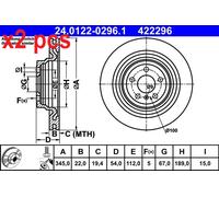X2 PCS L&R SIDES FITS MERCEDES-BENZ GL-CLASS GL BRAKE DISC 24.0122-0296.1 ATE